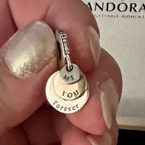 Pandora 14kt gold & silver me you forever bracelet charm